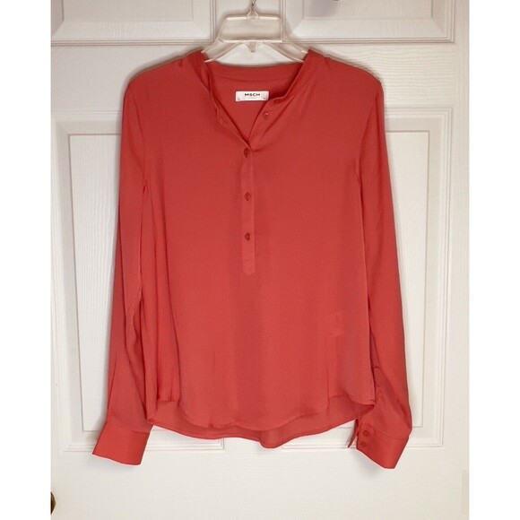MSCH Moss Copenhagen MSCH Pullover Blouse Womens Size Small Salmon Coral Color - Picture 1 of 11